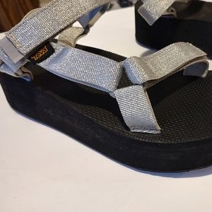 Teva Velcro sandals in black and silver